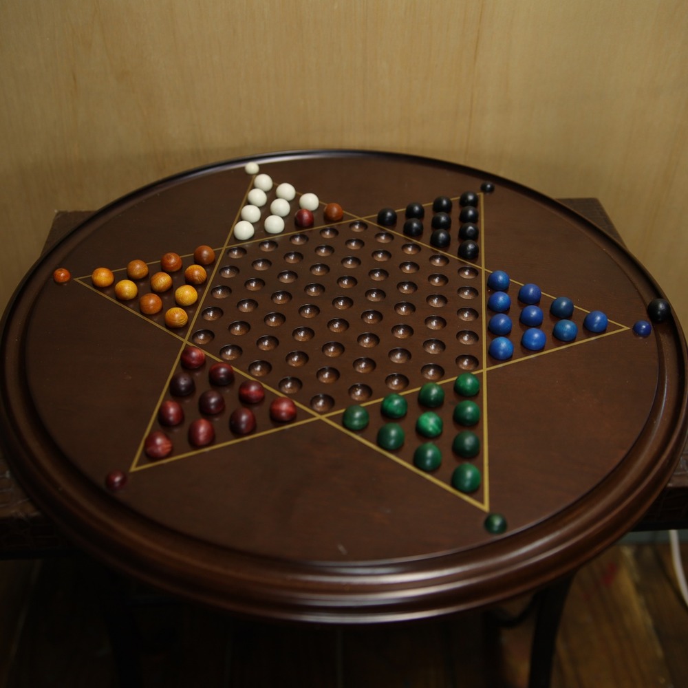 Vintage 1996 Bombay Company Wooden Chinese Checkers Board Game Large 18.5 Inch